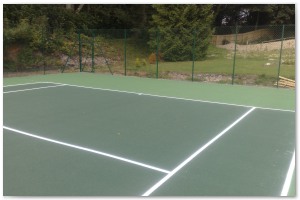 Menage area clearance, landscaping and tennis court installation by Lyndhurst Landscaping and Maintenance