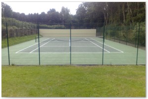 Menage area clearance, landscaping and tennis court installation by Lyndhurst Landscaping and Maintenance