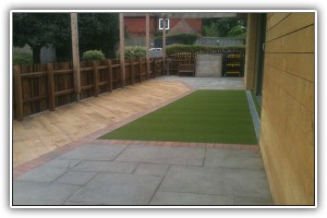 Patio, decking and artificial grass installation, New Forest