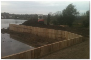 Dock refurbishment works, clearing the old dock of silt and buildup, reinforcing embankments and landscaping surrounding land.