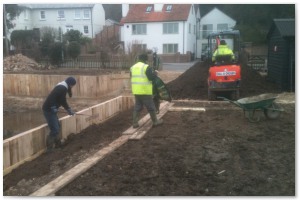 Dock refurbishment works, clearing the old dock of silt and buildup, reinforcing embankments and landscaping surrounding land.