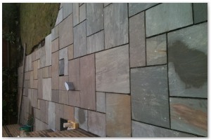 Indian sandstone patio and circular paving installation in Lymington, Hampshire