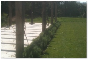 Bespoke oak pergola to the customers specifications. Supplied and installed by Lyndhurst Landscaping and Maintenance.
